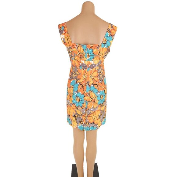 Miaou Vivi Mini Dress Size M Parisian Flower Orange $275 - Picture 8 of 15